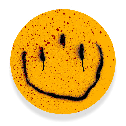 “Smiley cutout” painting